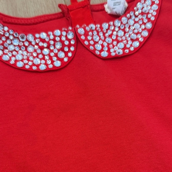 Crewcuts Red Kids Dress with Pearl Collar - Picture 3 of 3